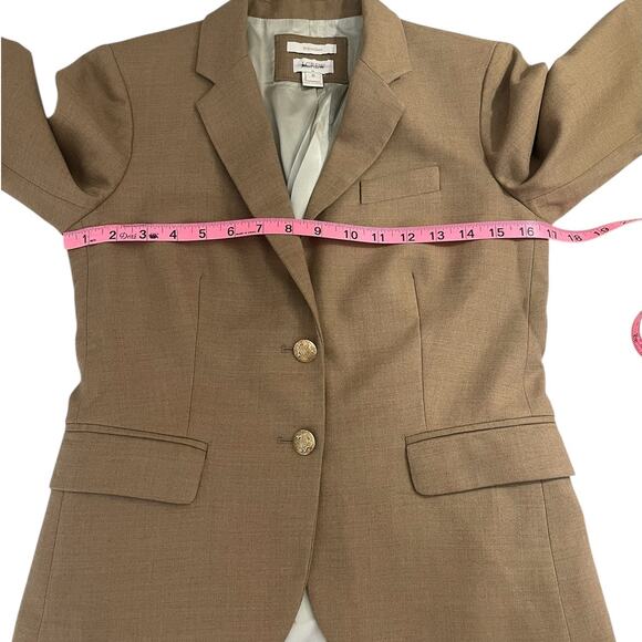 J.Crew Wool Blend Schoolboy Blazer Jacket Classic Preppy Tan Women's Size 0 - Picture 8 of 15